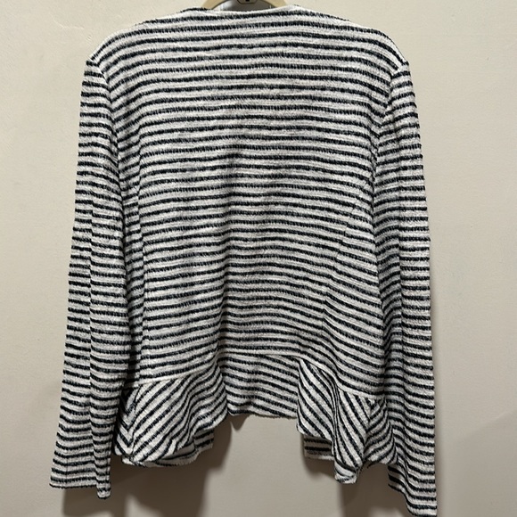 Loft White & Navy Ruffle Jacket - Picture 4 of 5